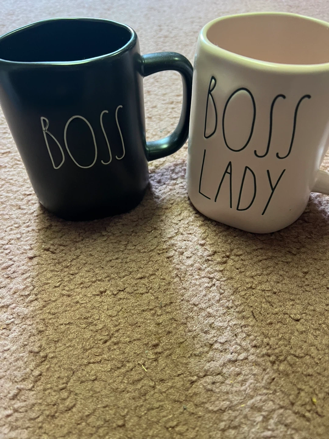 Rae Dunn "Boss" & "Boss Lady" Mugs Set