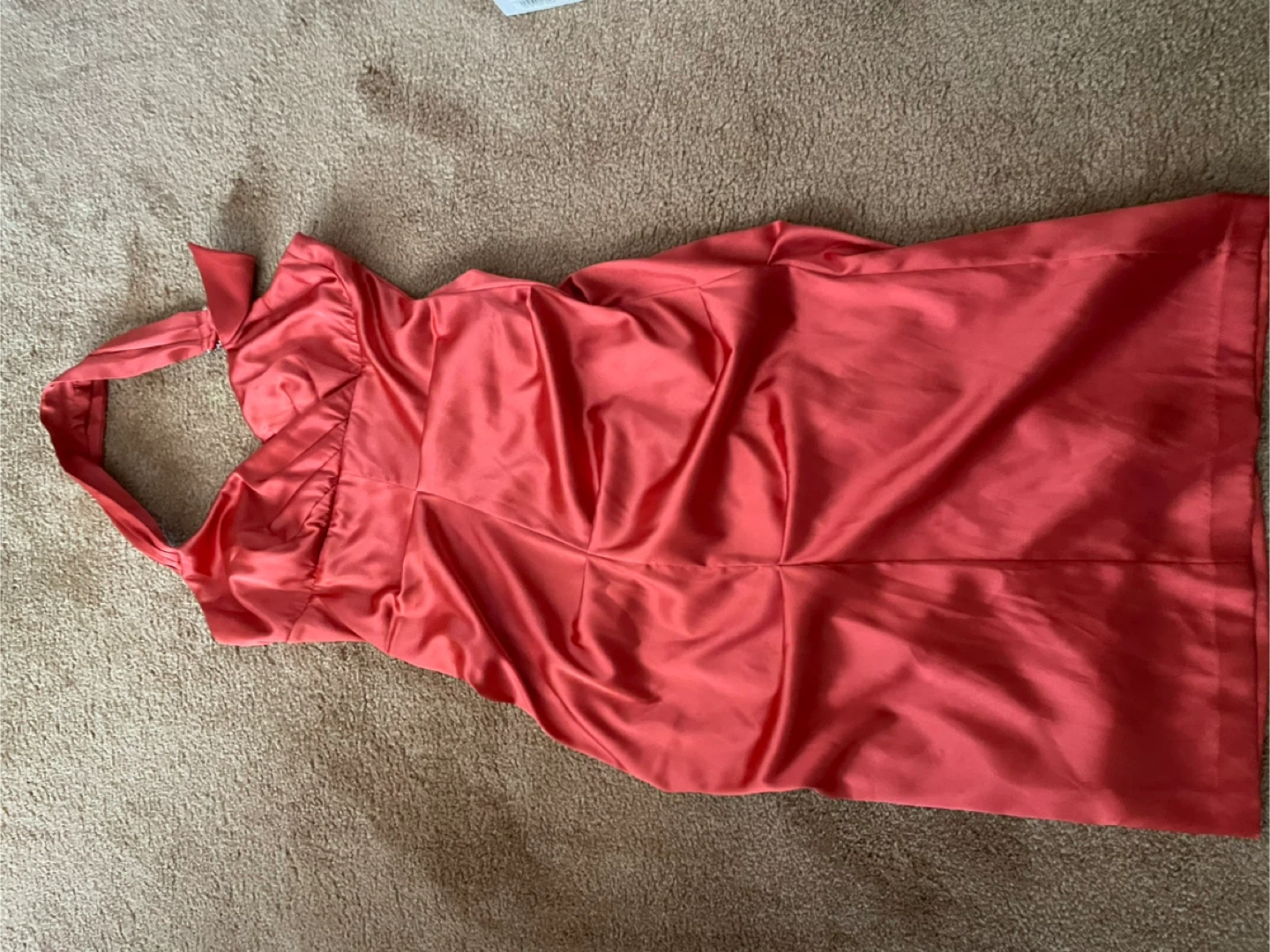 Le Chateau Coral Halter Dress - Size S