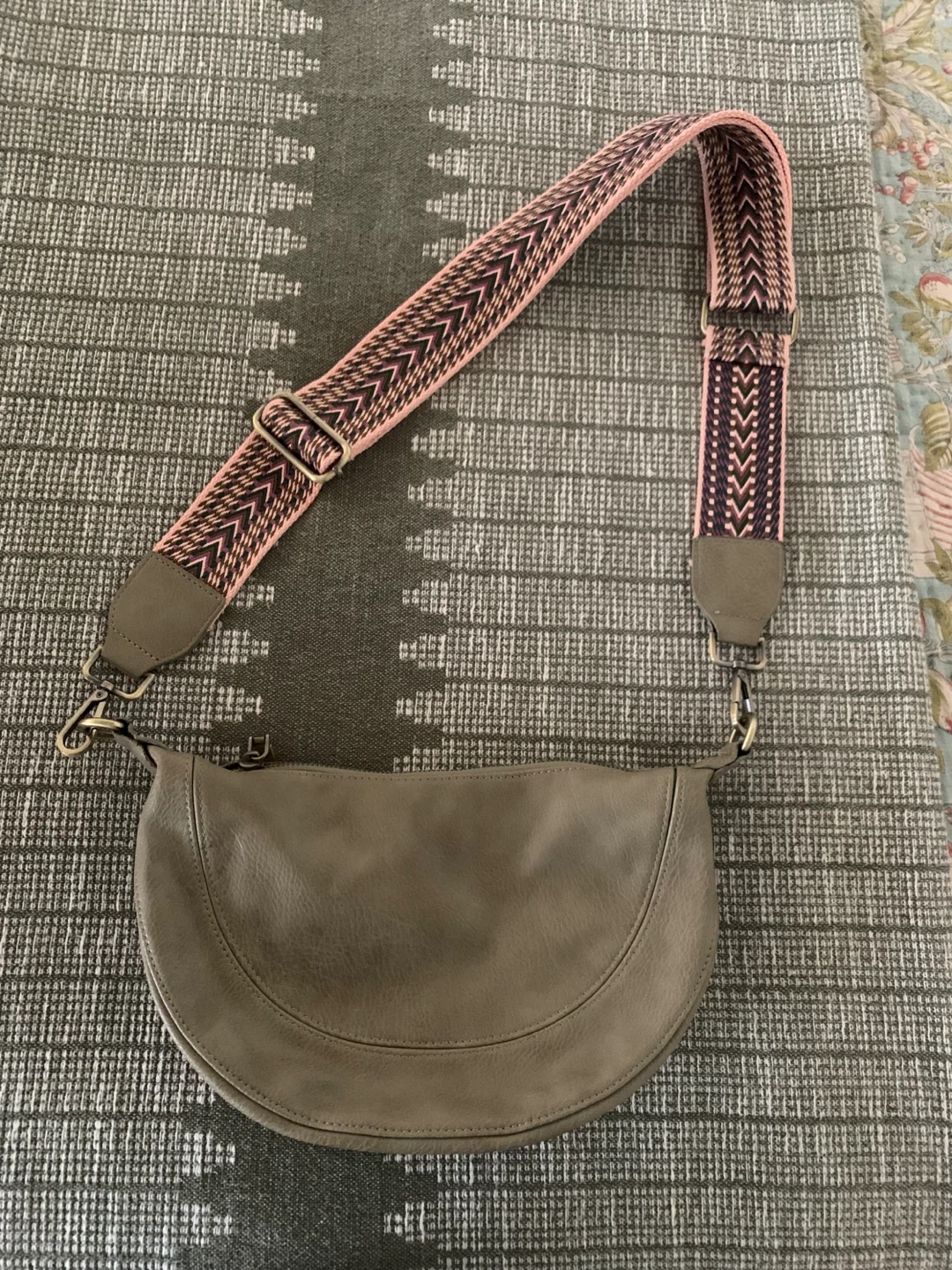 Anthropologie Crescent Crossbody Bag / Woven Strap