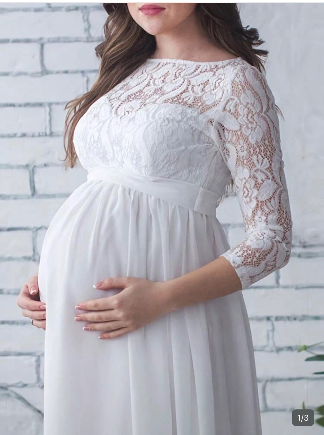 White Lace Maternity Dress