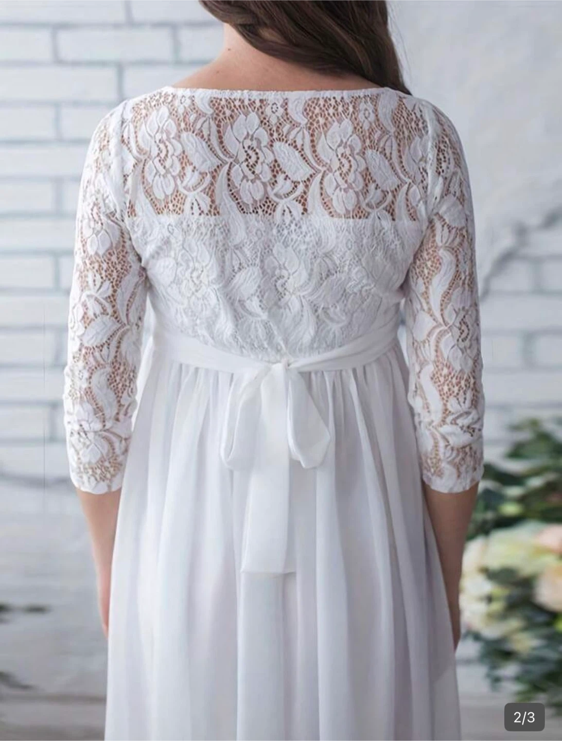 White Lace Maternity Dress - photo 2