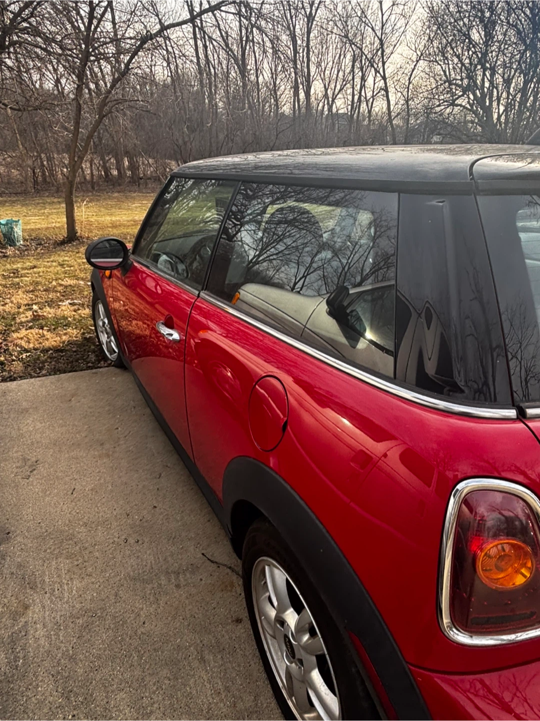 Red Mini Cooper Hatchback