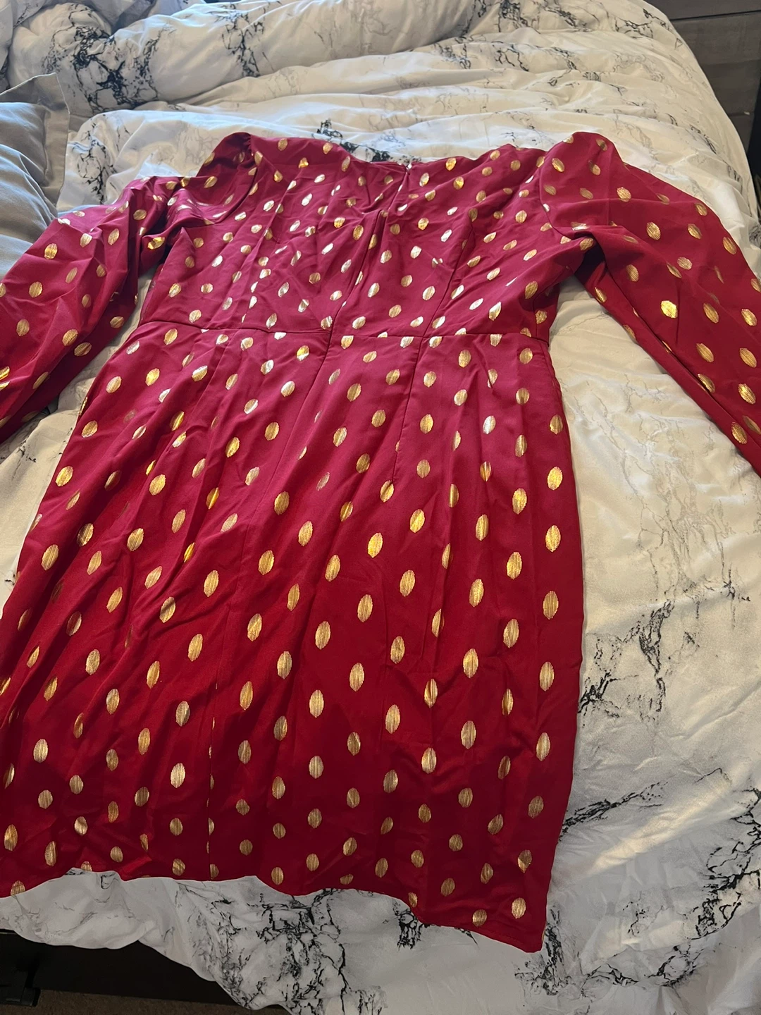 SHEIN Red Polka Dot Dress - Size L - photo 2