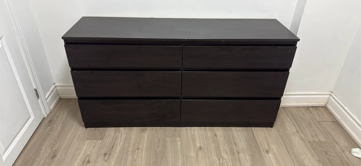 Dark Brown 6-Drawer Dresser - photo 2