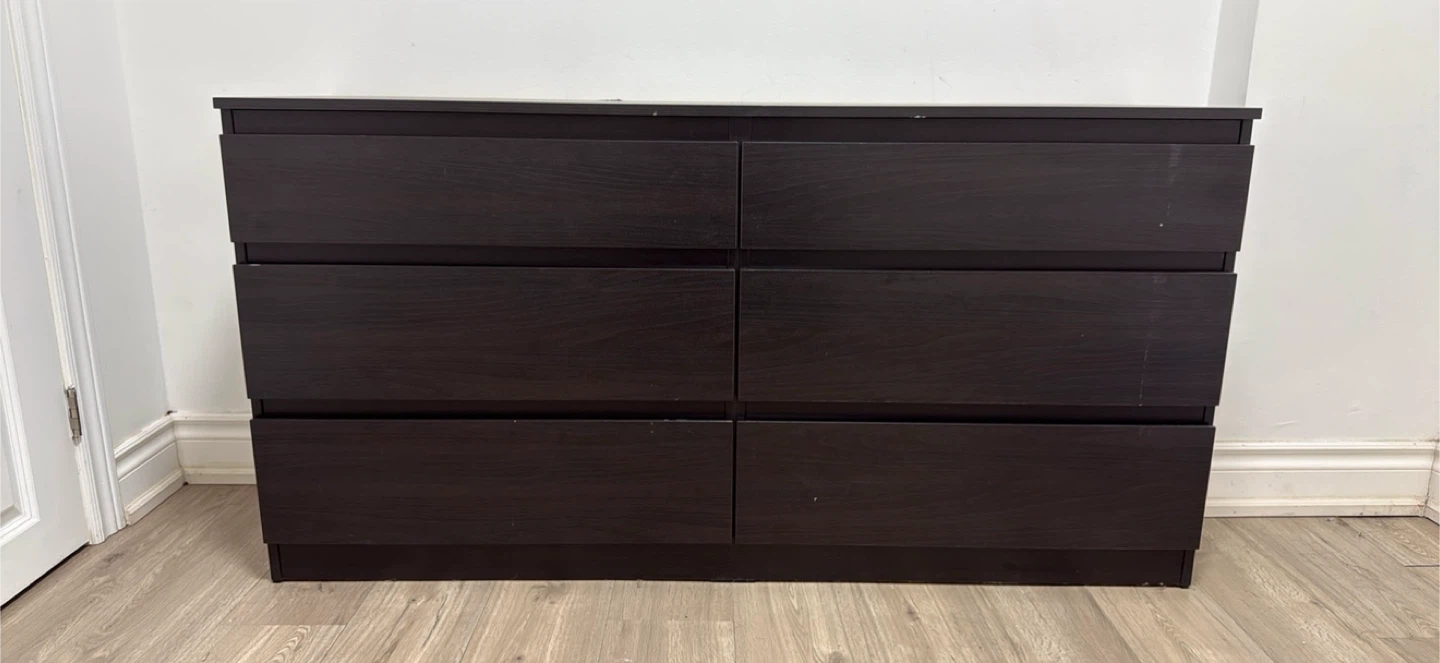Dark Brown 6-Drawer Dresser