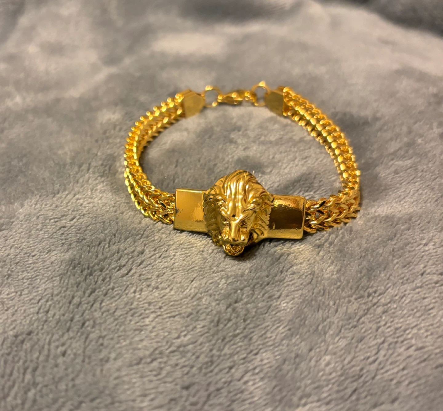 Gold Plated Lion Head Bracelet