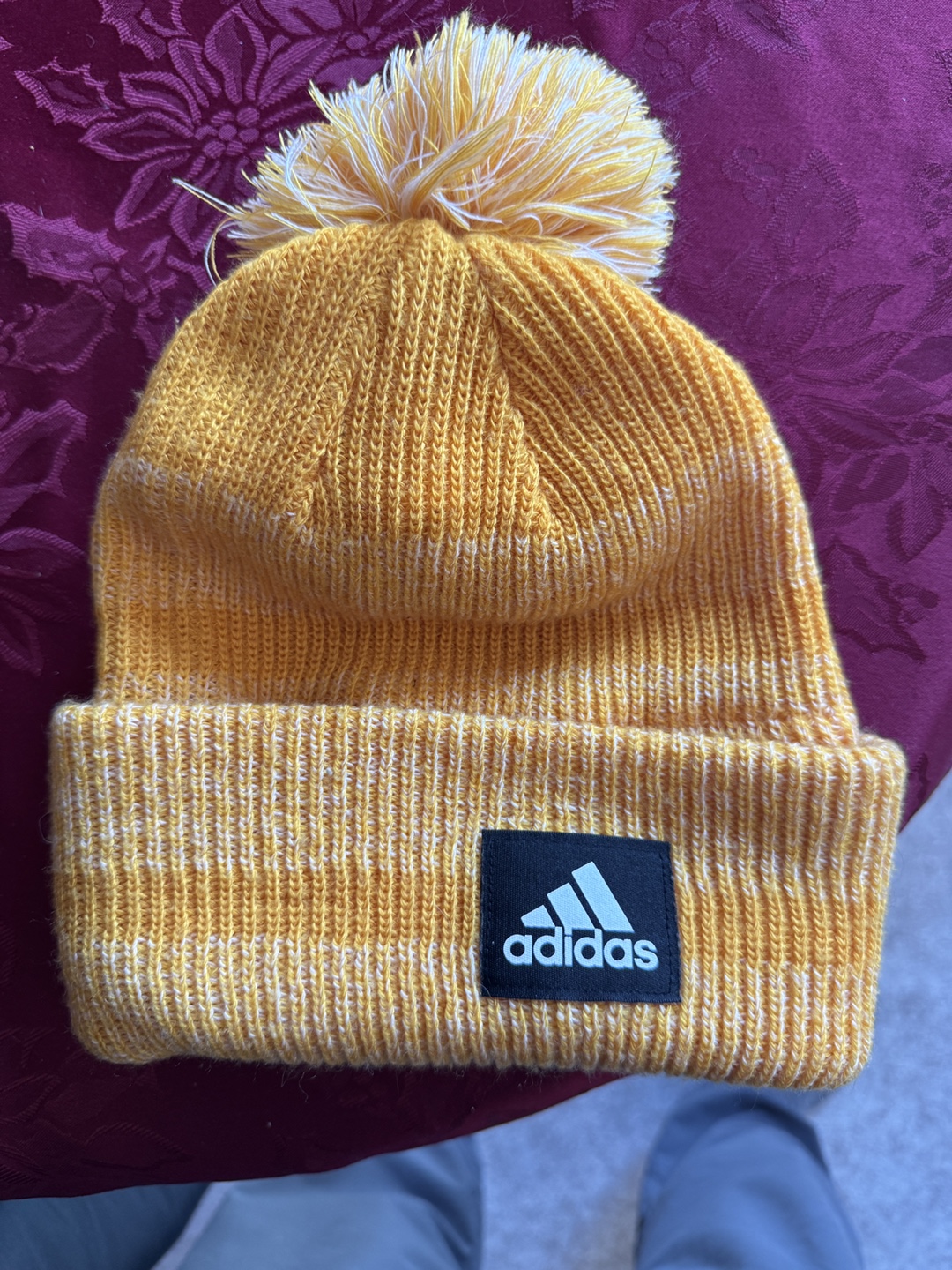 🧡 Vintage Adidas Beanie with Pom Pom