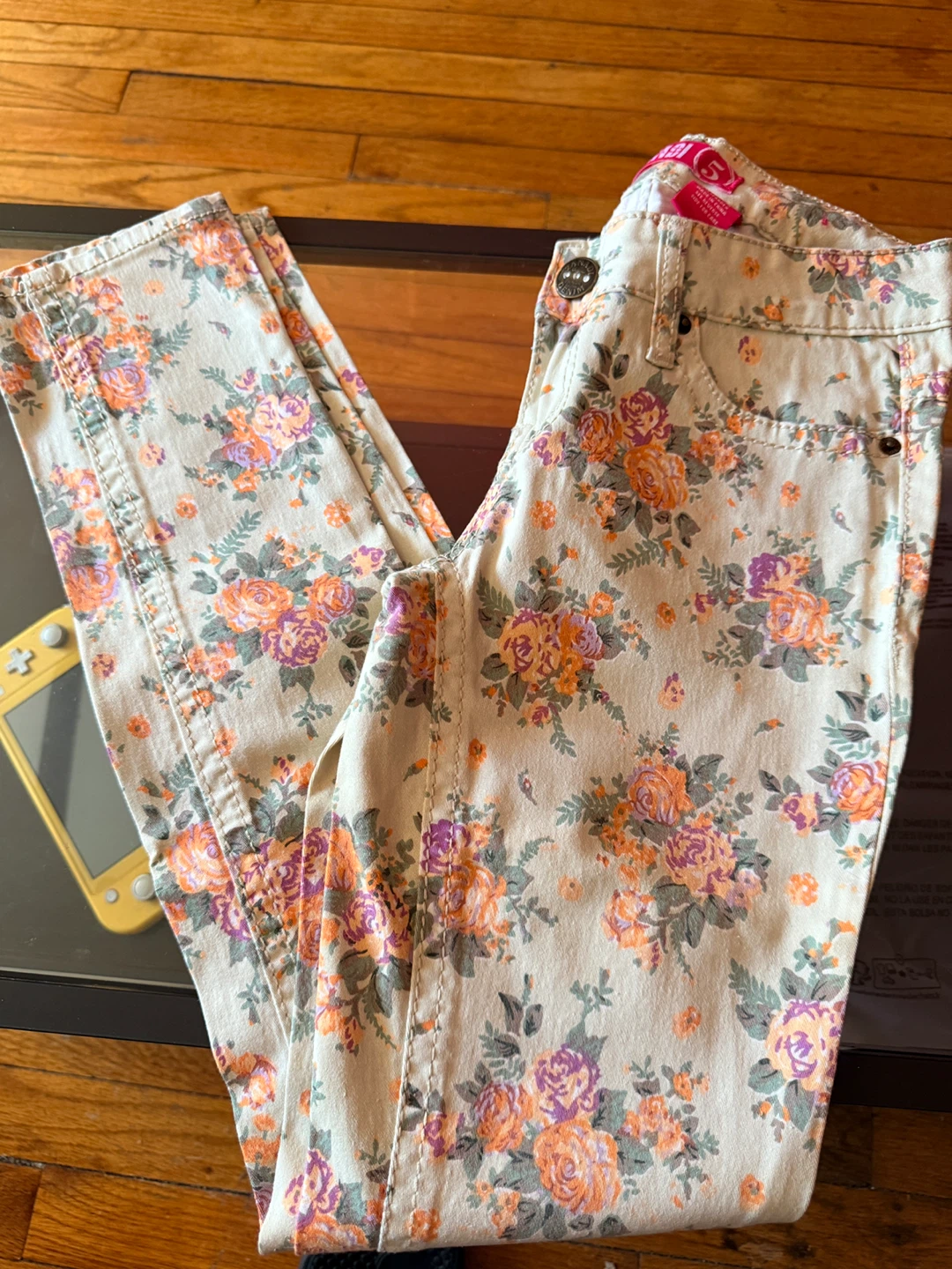 Zanadi Girls Floral Skinny Jeans Size 5 - photo 4