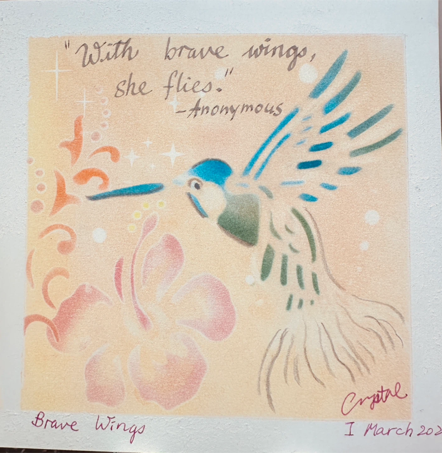 Brave Wings Hummingbird Art Print