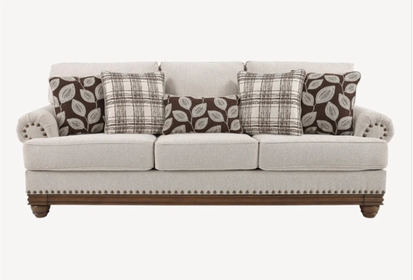 Cream Upholstered sofa , two Armchairs and an ottoman - photo 5