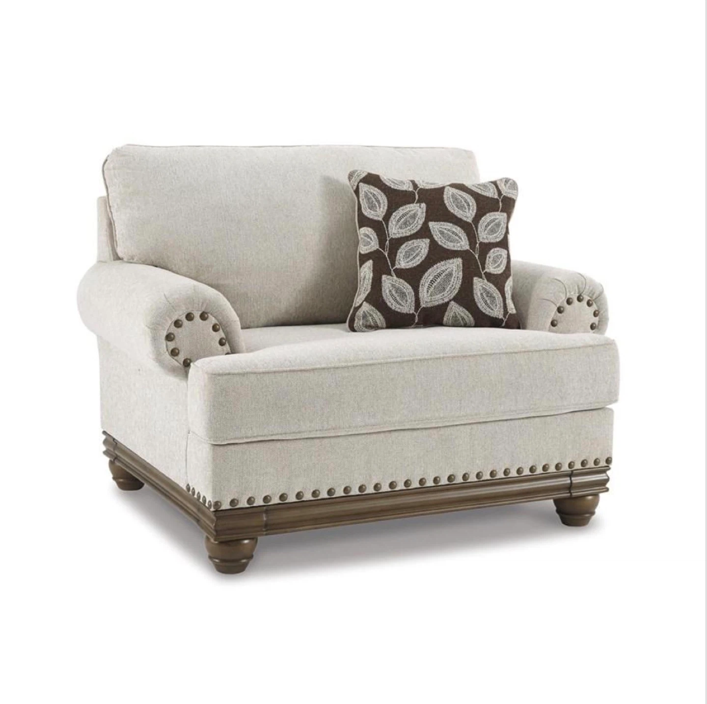 Cream Upholstered sofa , two Armchairs and an ottoman - photo 3