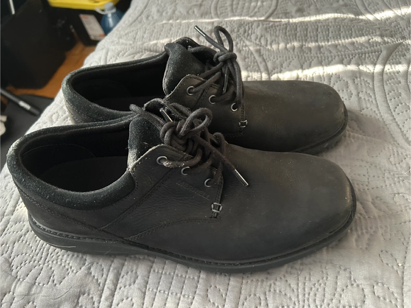 Merrell Men’s Black Leather Dress Shoes – Size 12W
