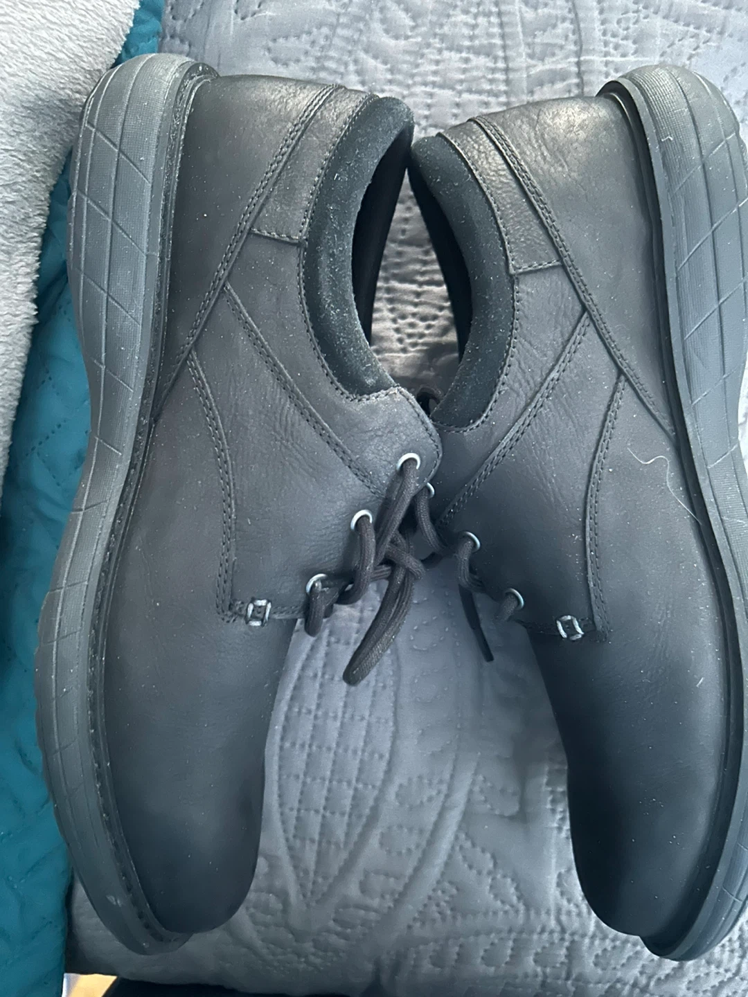 Merrell Men’s Black Leather Dress Shoes – Size 12W - photo 5