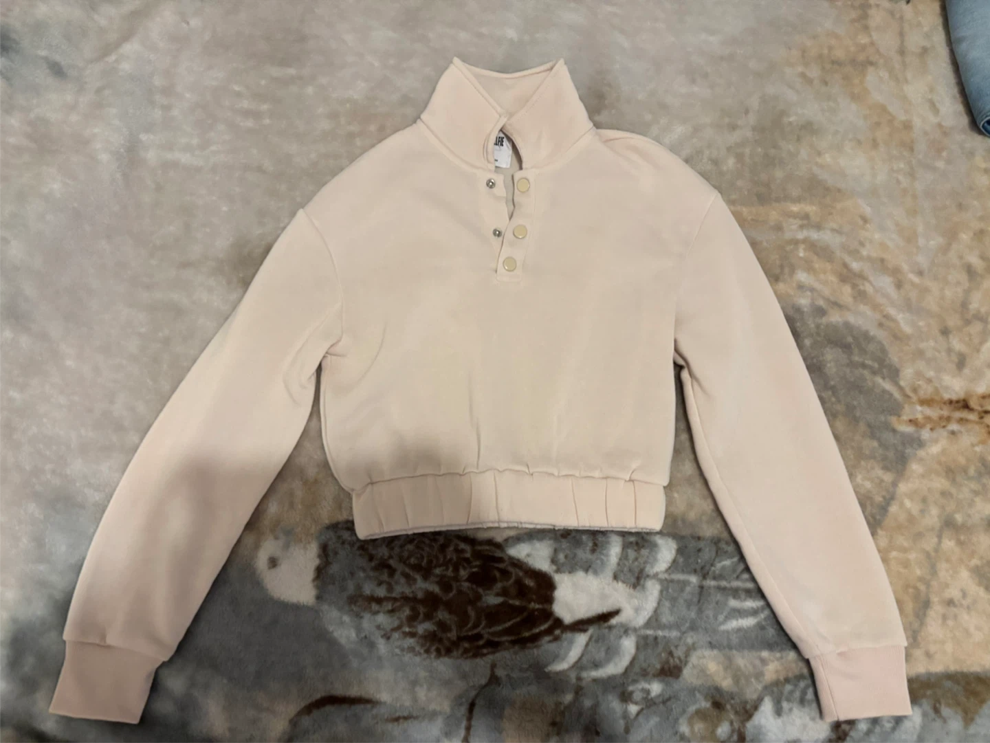 Miss Selfie Beige Cropped Pullover Size S
