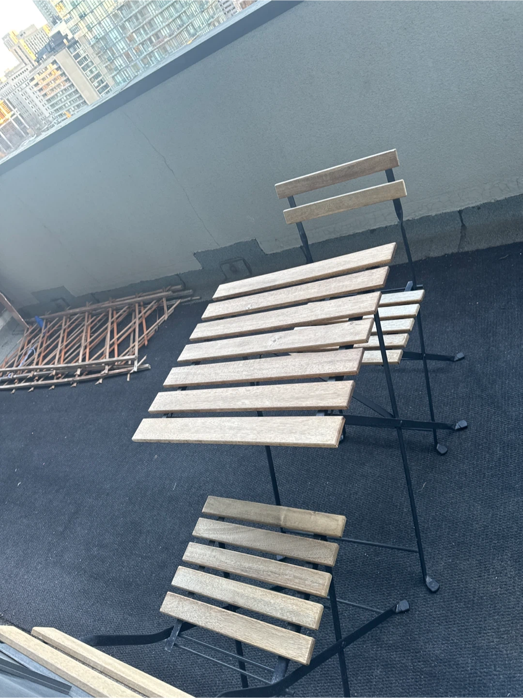 Folding Patio Table and Chairs Set - photo 2
