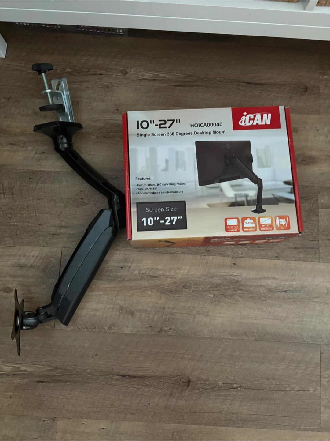 iCAN 10"-27" Single Screen 360 Degrees Desktop Mount