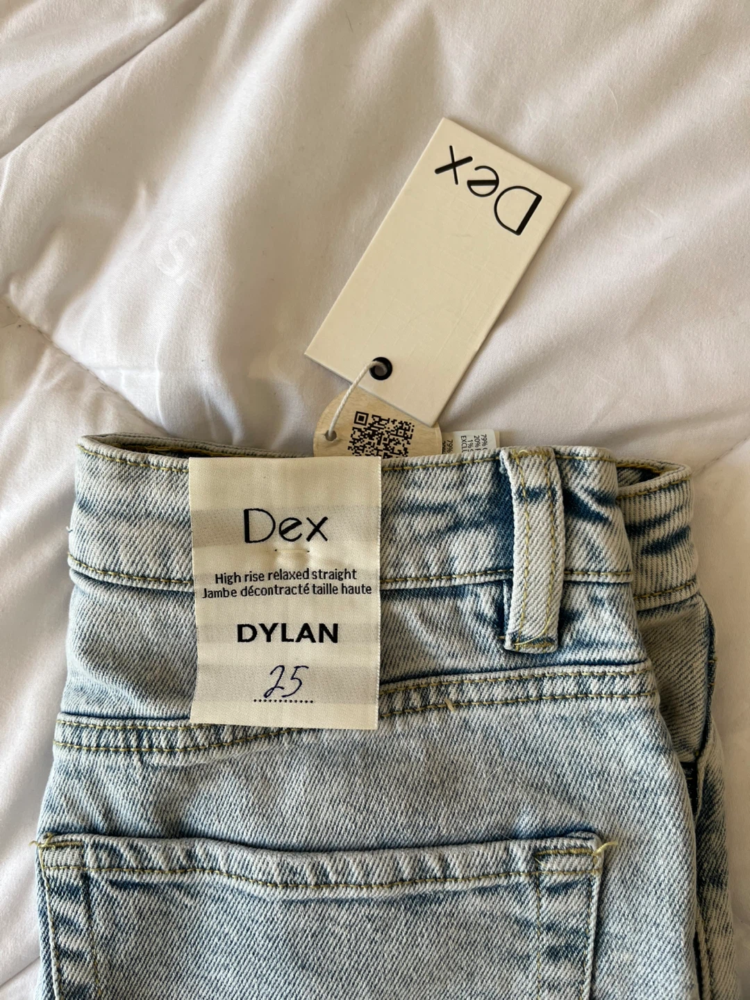 Brand New Dex Dylan High Rise Relaxed Straight Jeans - Size 25