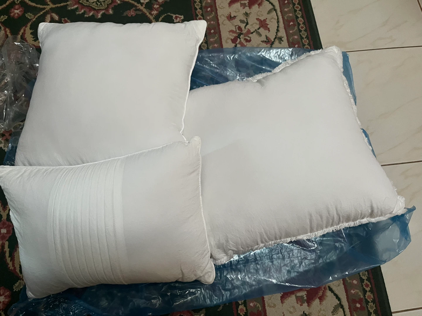 NEW Set of 3 White Throw Pillows
