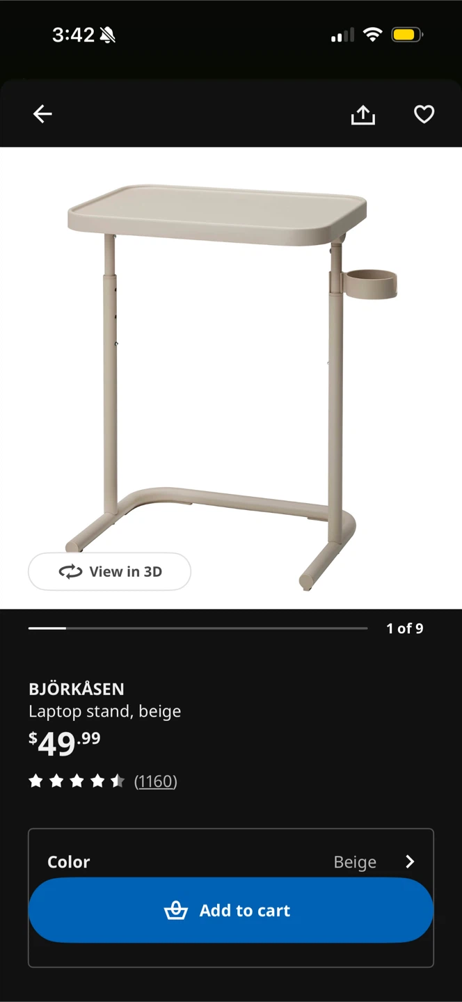 IKEA BJÖRKÅSEN Laptop Stand - Beige