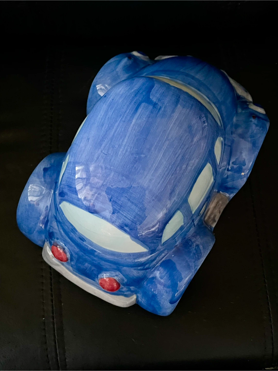 🧡Blue Ceramic Volkswagen Beetle Cookie Jar - photo 2