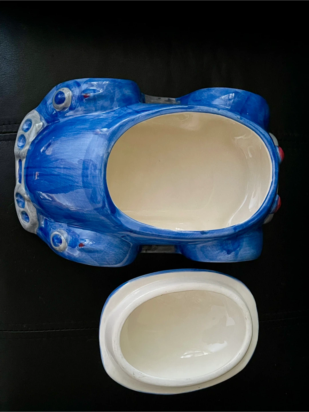 🧡Blue Ceramic Volkswagen Beetle Cookie Jar - photo 3