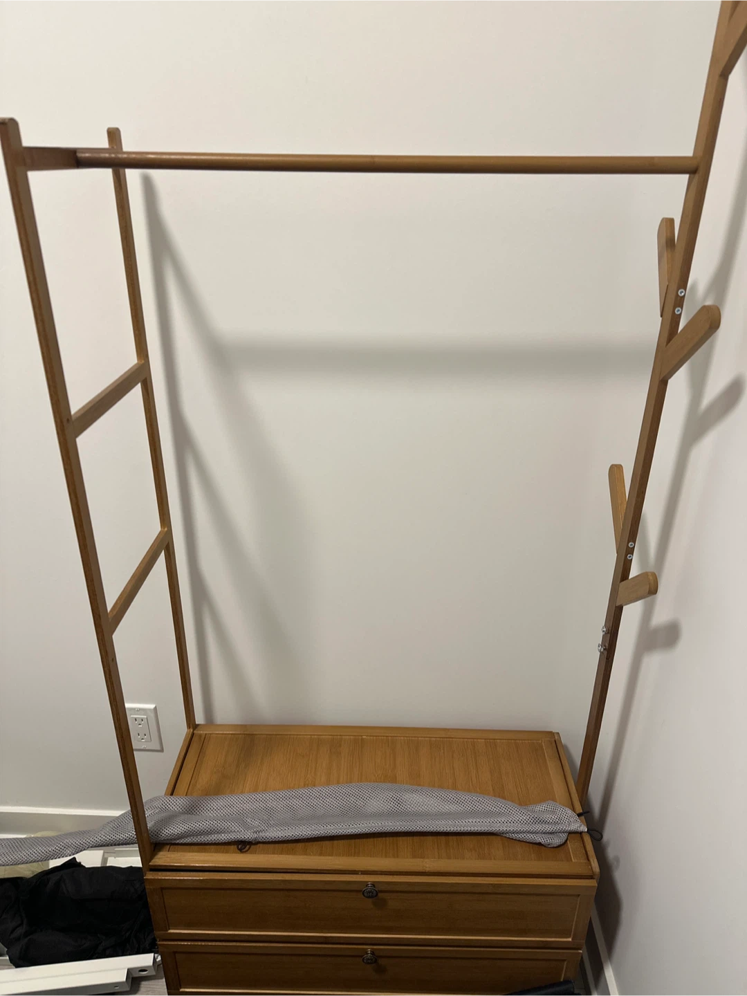 Wooden Garment Rack with Drawers - photo 3