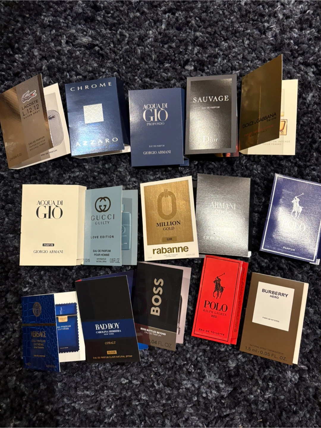 Assorted Men's Fragrance Samples - 15 pcs