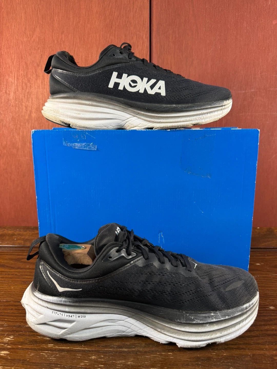Hoka Bondi 8 Wide Black White Running Shoes Men’s Size US 10-2E - photo 2