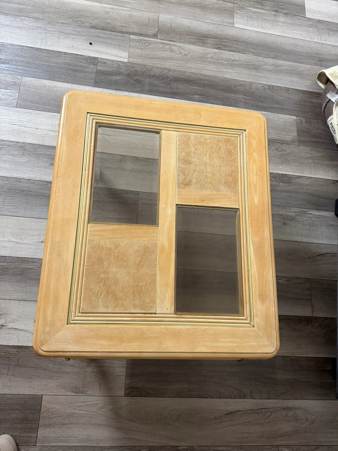 Large & small size-Wooden Coffee Table with Glass Inlay - photo 2