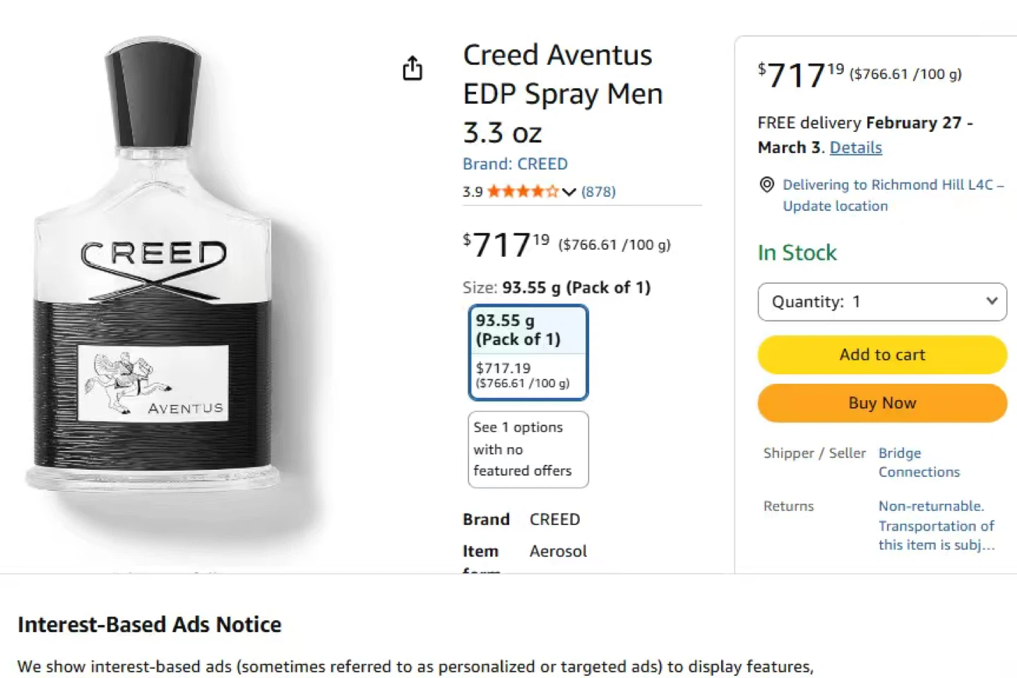 Creed Aventus Eau de Parfum Spray for Men, 100ml - photo 4