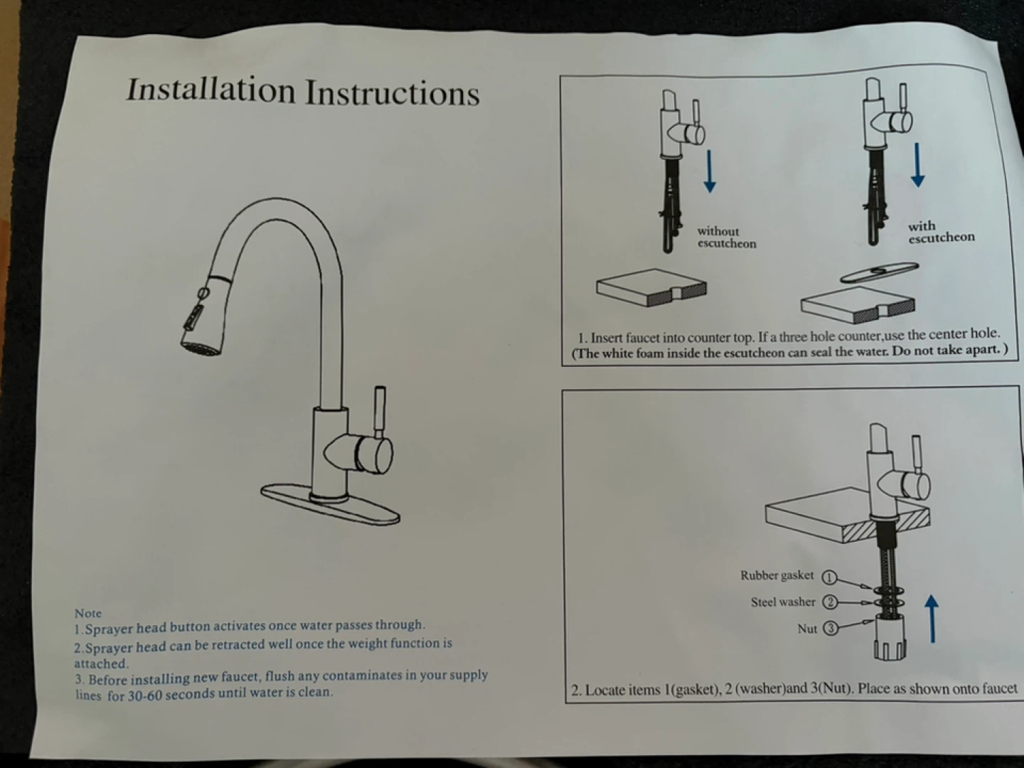HUAAKE Faucet with Pull Down Sprayer - photo 2