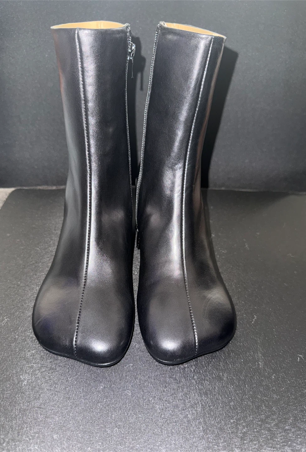 MM6 Maison Margiela Black Leather Ankle Boots Size 39 - photo 3
