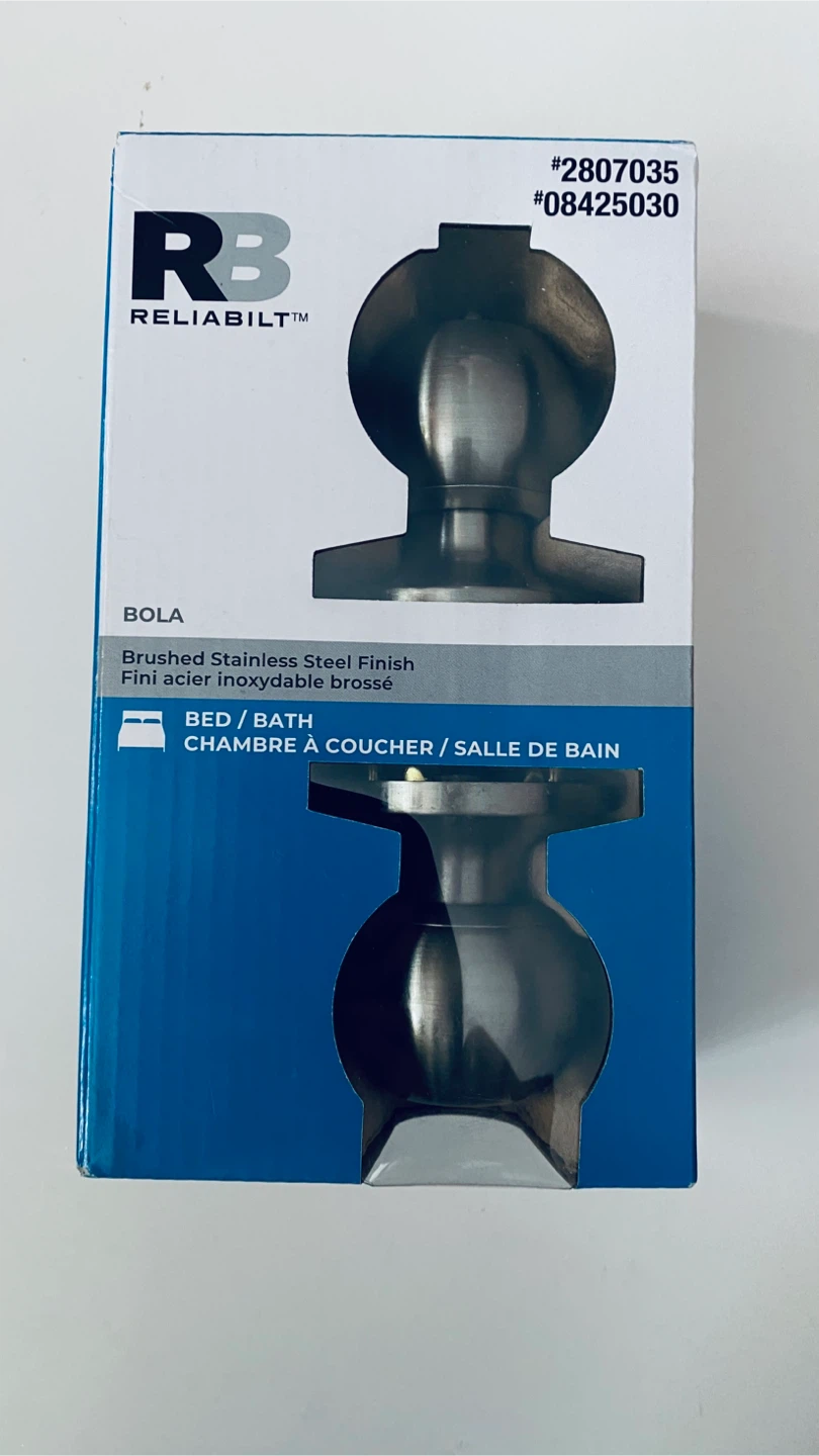 Reliabilt Bola Privacy Knob, Brushed Stainless Steel
