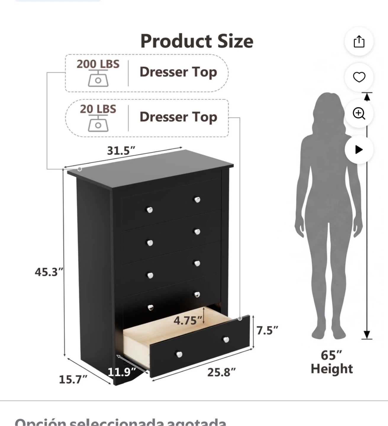 Homall 5-Drawer Dresser - photo 2