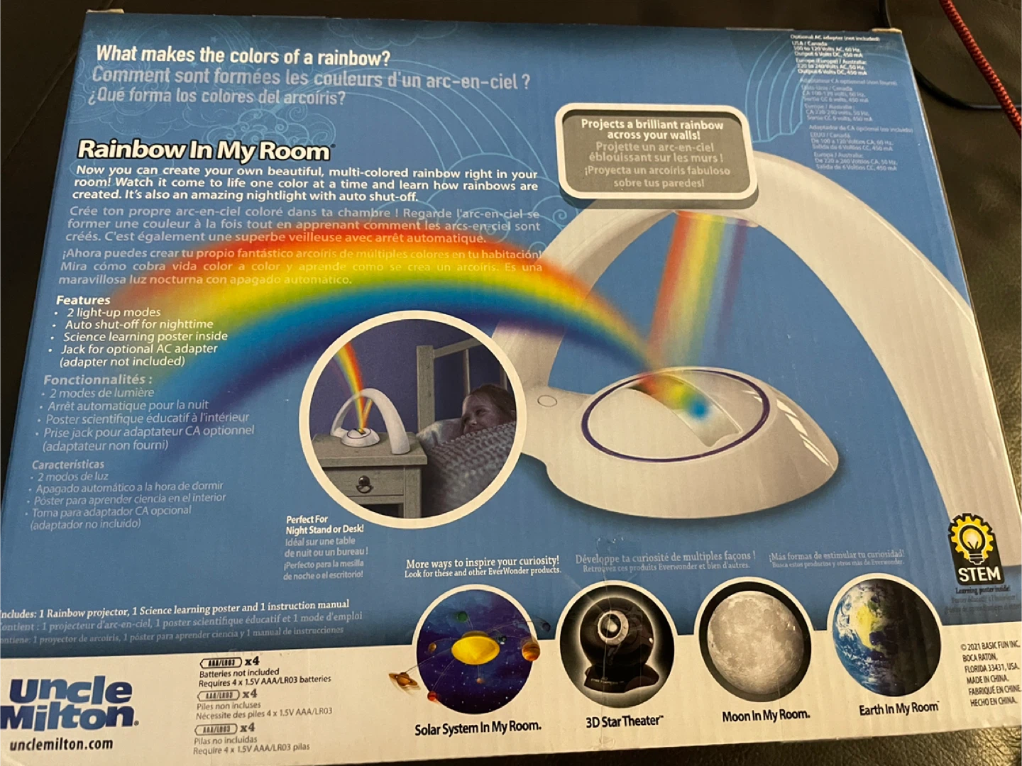 Uncle Milton Rainbow In My Room Amazing Rainbow Projector - photo 2