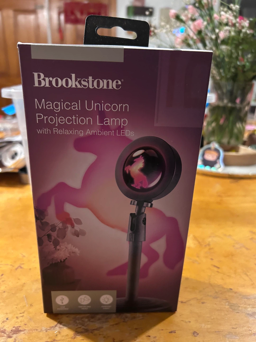 Brookstone Magical Unicorn Projection Lamp with Ambient LEDs
