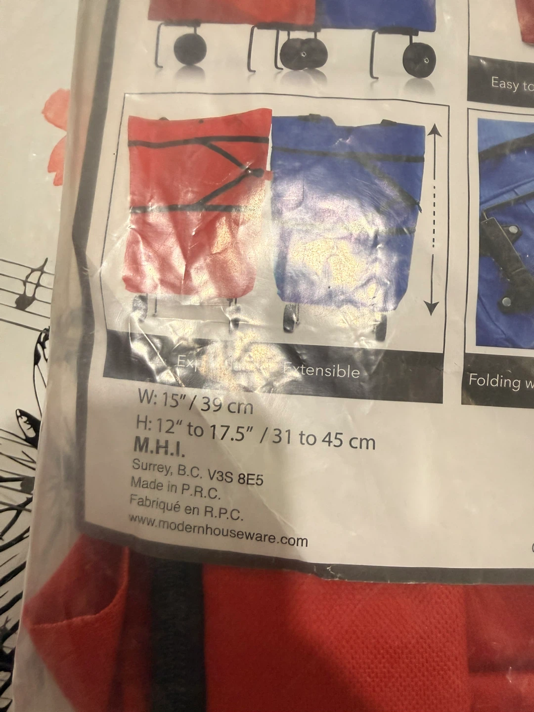 Expandable Shopping Bag with Wheel - photo 2