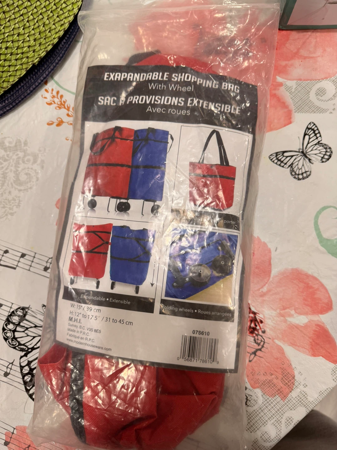 Expandable Shopping Bag with Wheel