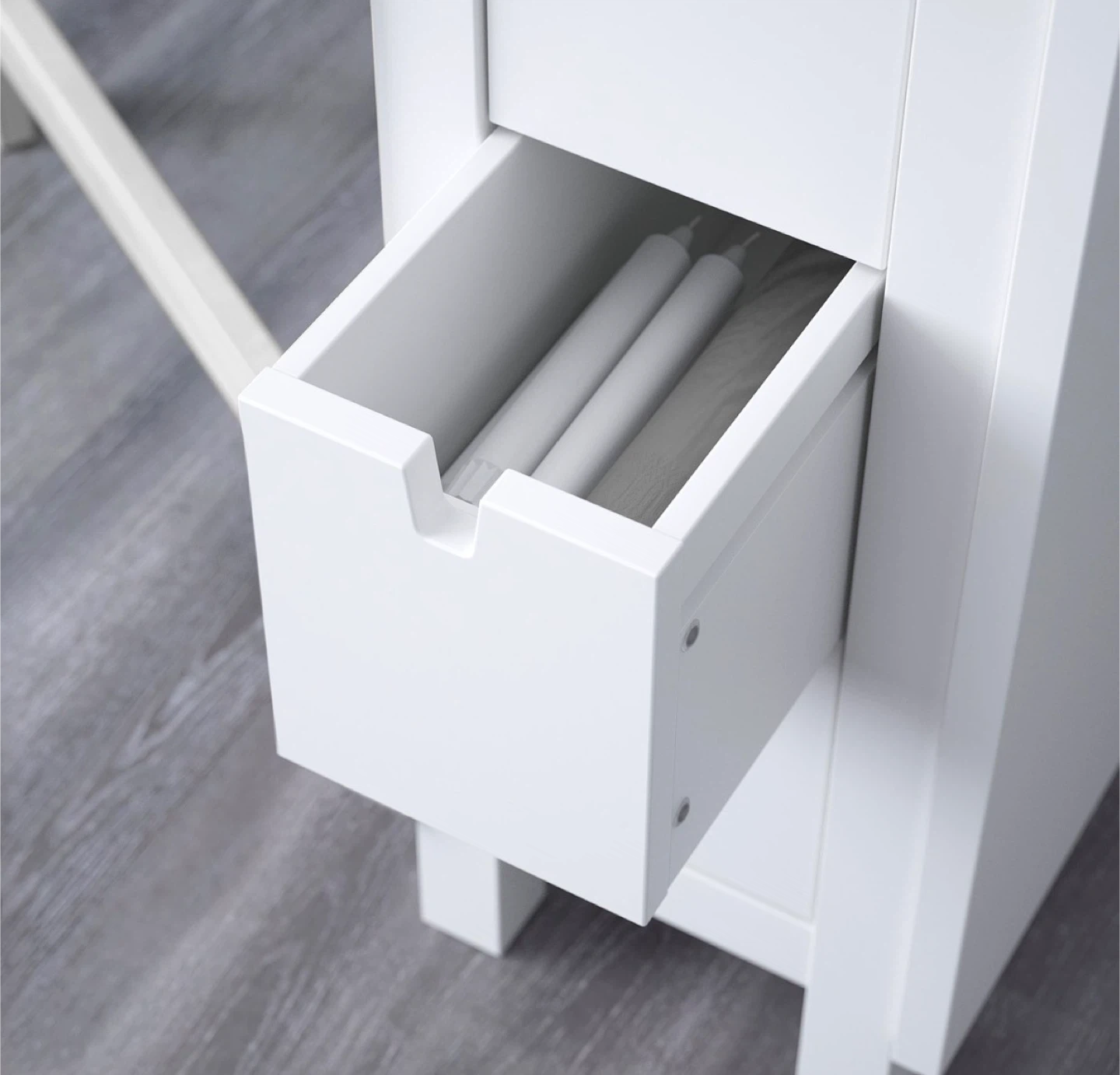 IKEA White Drop-Leaf Dining Table with Drawers - photo 3