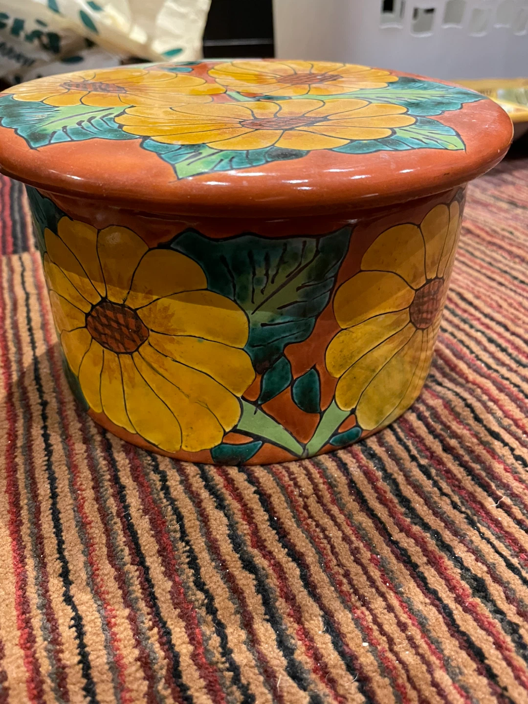 Mexican Ceramic Decorative Pot with Floral Design - photo 2