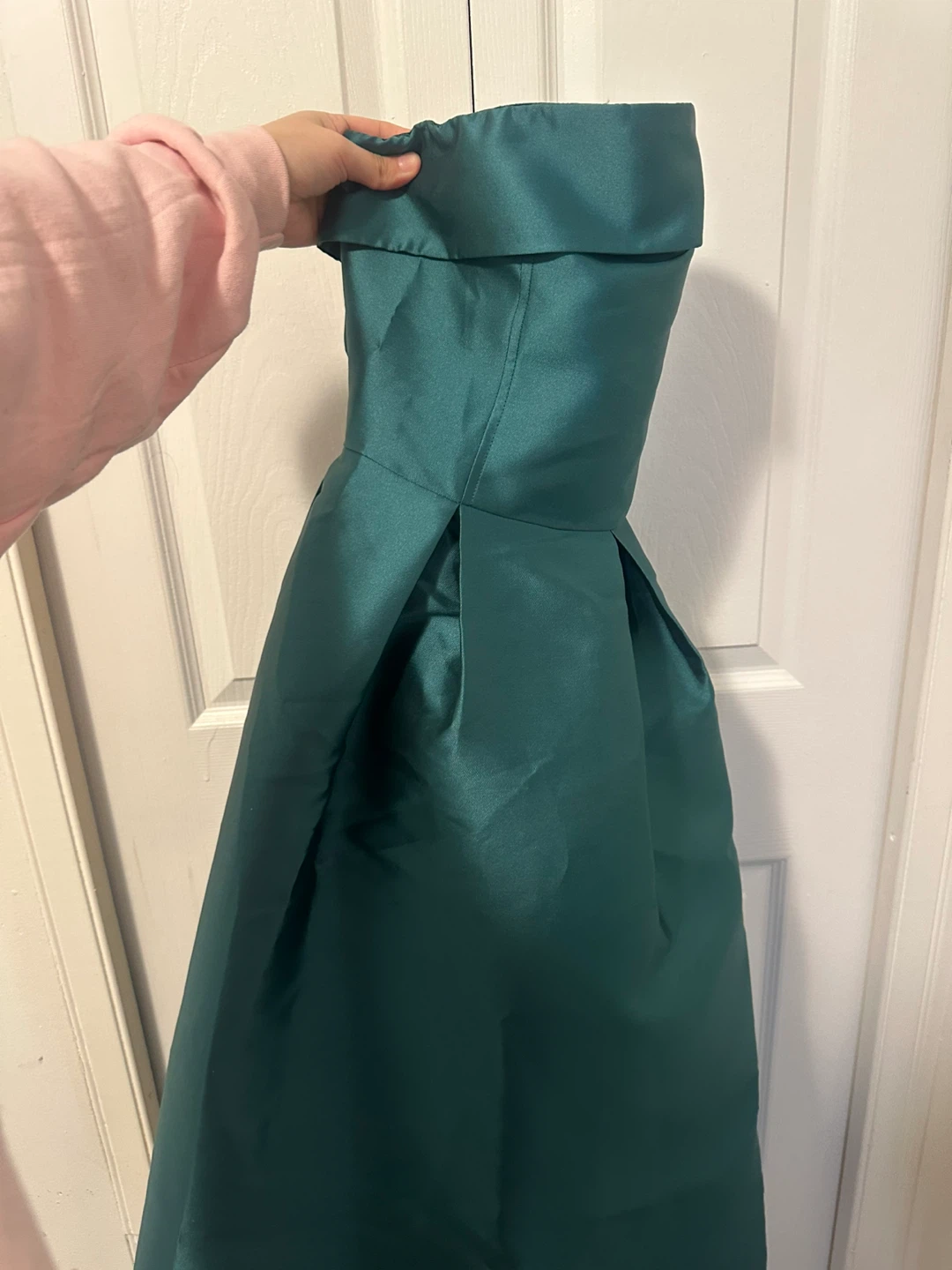 Strapless Emerald Green Satin Dress - photo 2