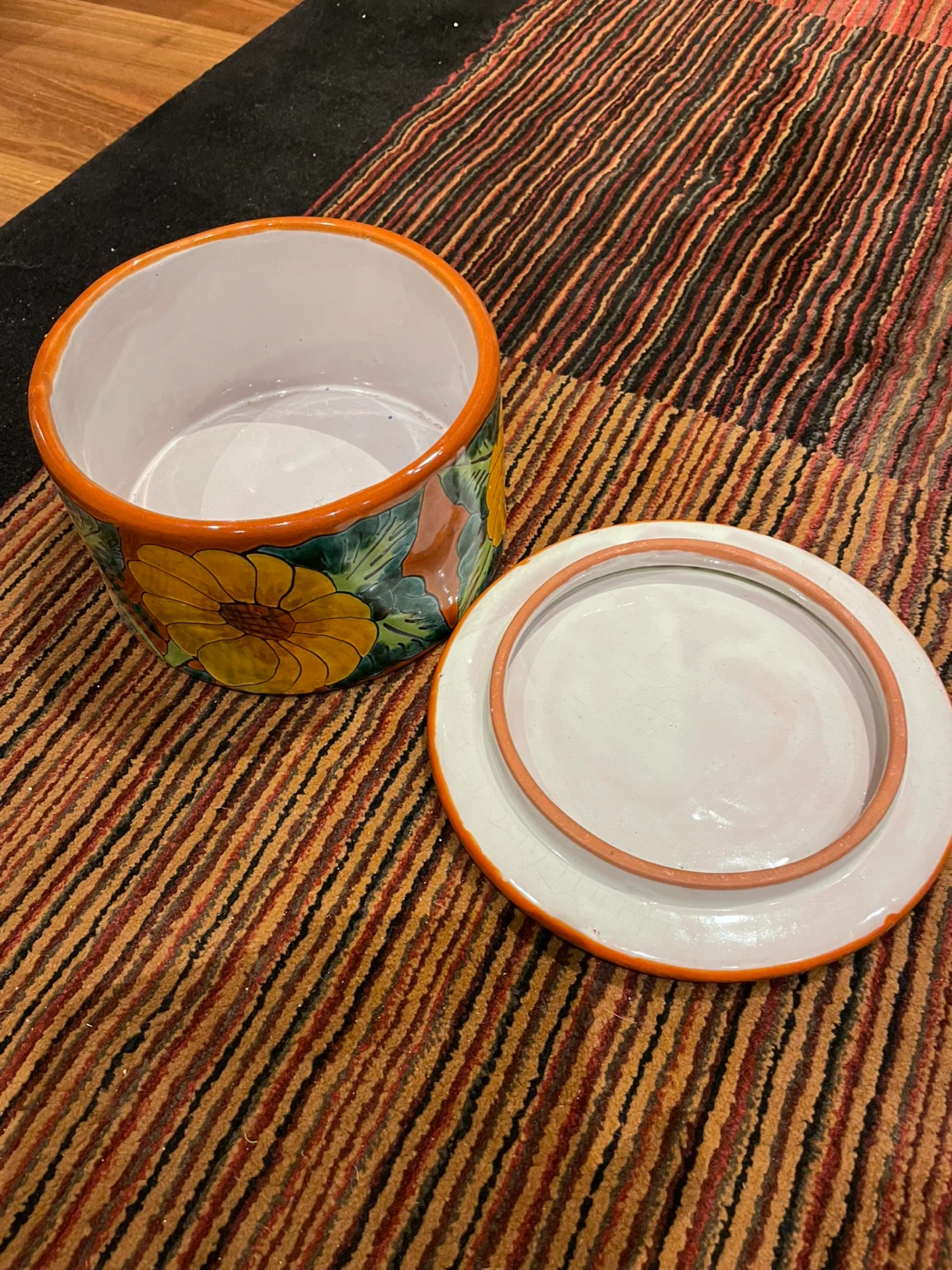 Mexican Ceramic Decorative Pot with Floral Design - photo 3