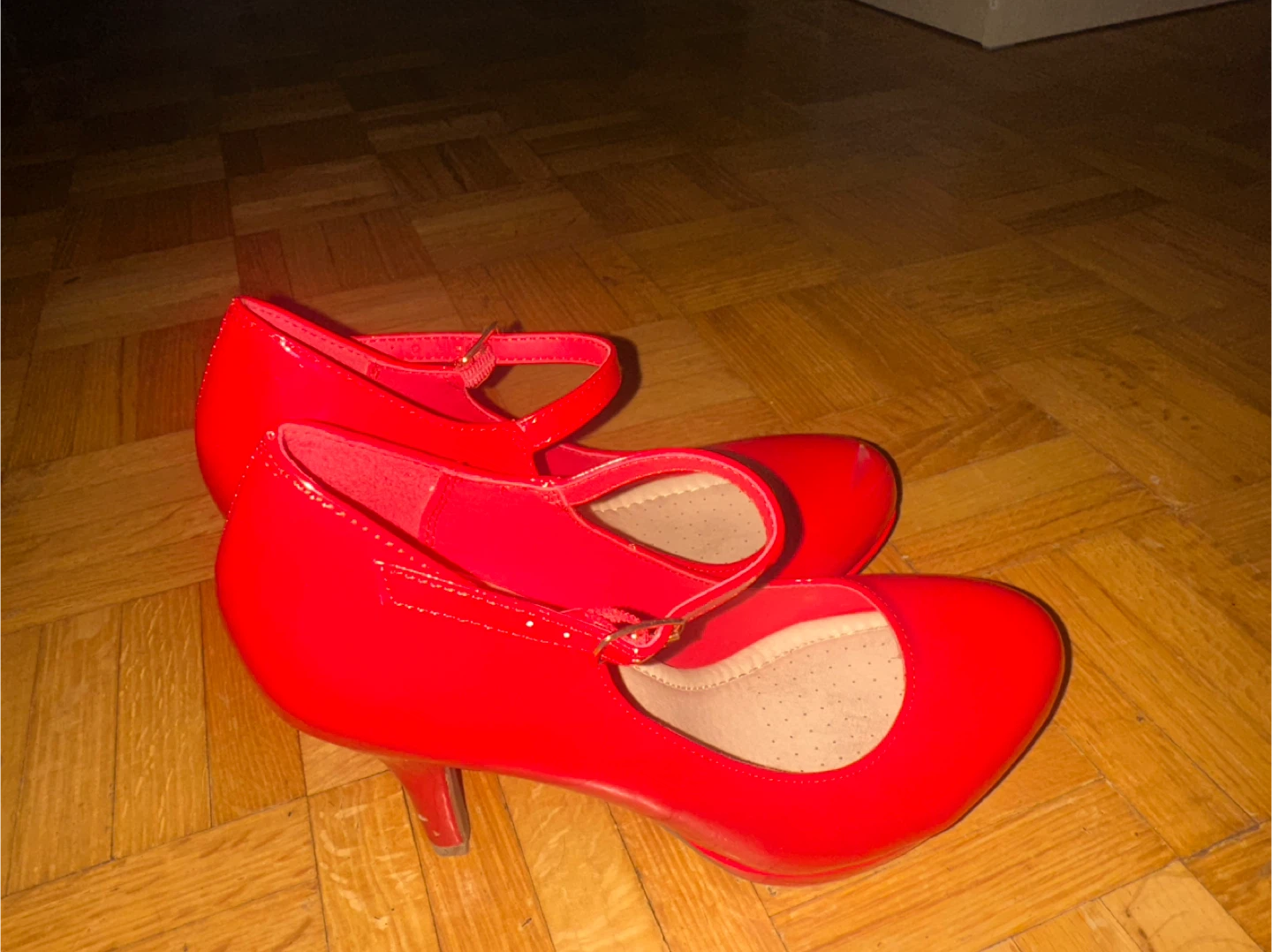 Red Patent Mary Jane Heels - Size 7 - photo 2