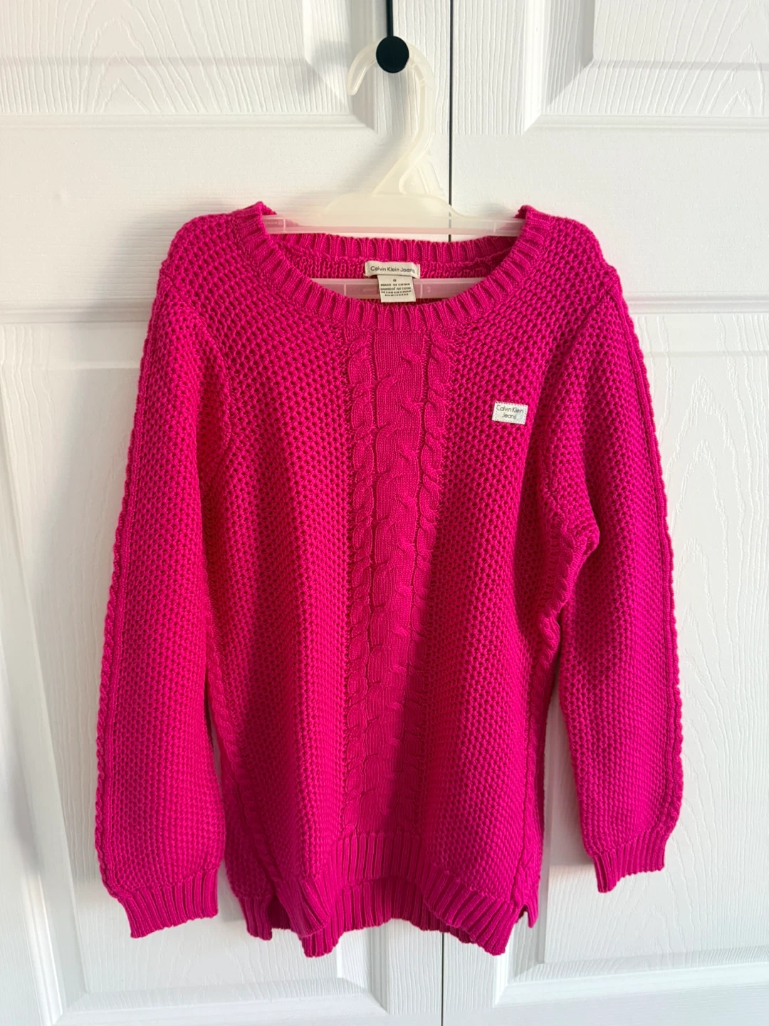 Calvin Klein Jeans Pink Cable Knit Sweater Size 6