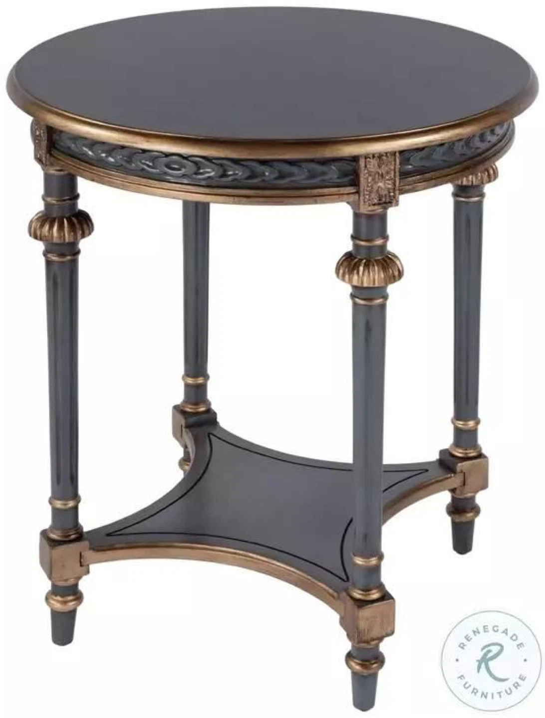 Hellinger Royal Pastel Blue Round Side Table - photo 3