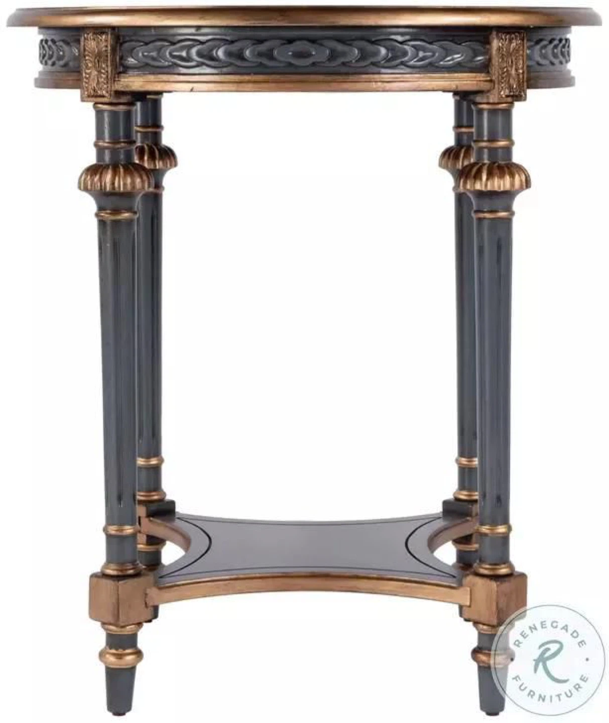 Hellinger Royal Pastel Blue Round Side Table - photo 5