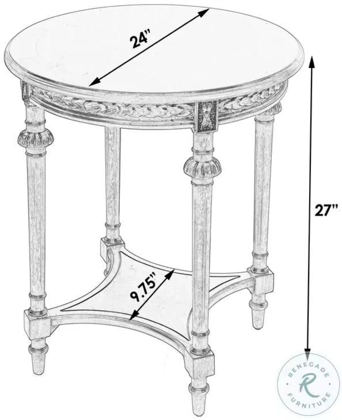Hellinger Royal Pastel Blue Round Side Table - photo 4