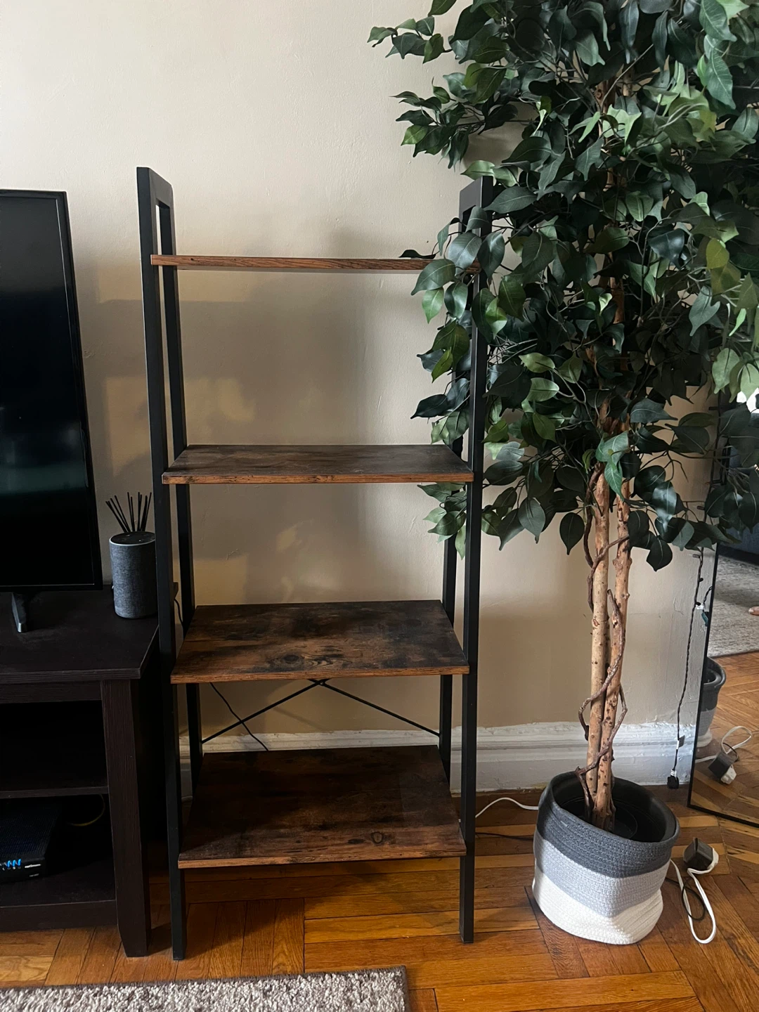 Rustic 4-Tier Bookshelf