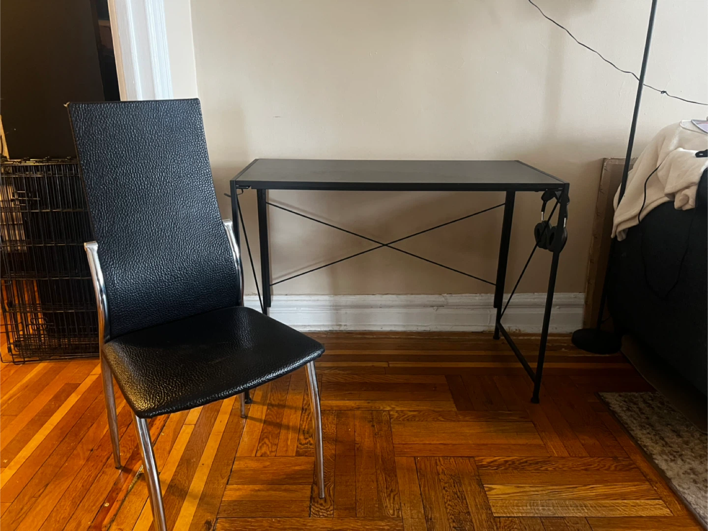 Black Metal Frame Desk with Black Top - photo 3