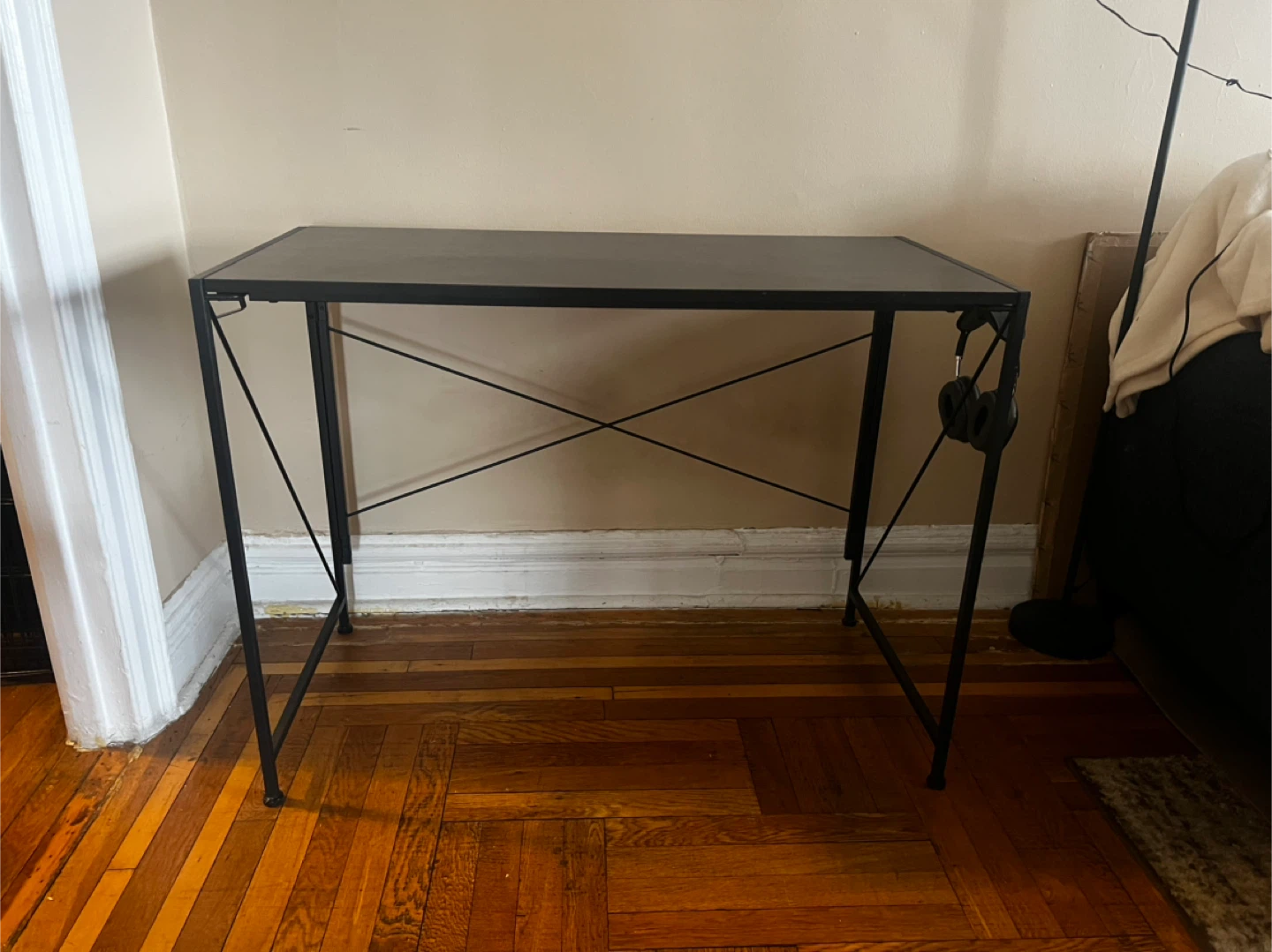 Black Metal Frame Desk with Black Top